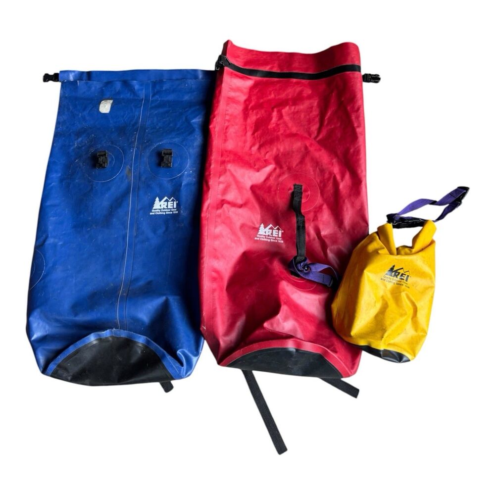 Lot Of 3 Floatable Waterproof REI Rolltop Dry Bags Water Sports Kayak